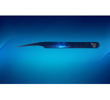 Tweezers straight Luxury blue with one-sided narrowing