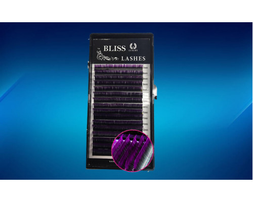 Ресницы BLISS ОМБРЕ Фиолетовые с черным основанием